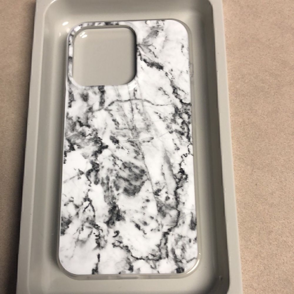 Heyday Phone Case for Apple iPhone 13 Pro with MagSafe - White Marble/Green Leaf